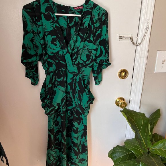 Vintage Chiffon Dress with Hip Draping - Picture 2 of 4